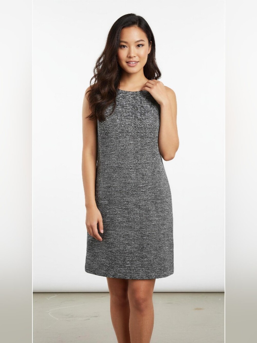 HALOGEN Sleeveless Gray Knit Shift Dress SIZE Xl